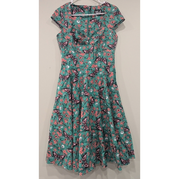 Hell Bunny Retro Rockabilly Skull Butterfly Dress Size 8 - Picture 10 of 10